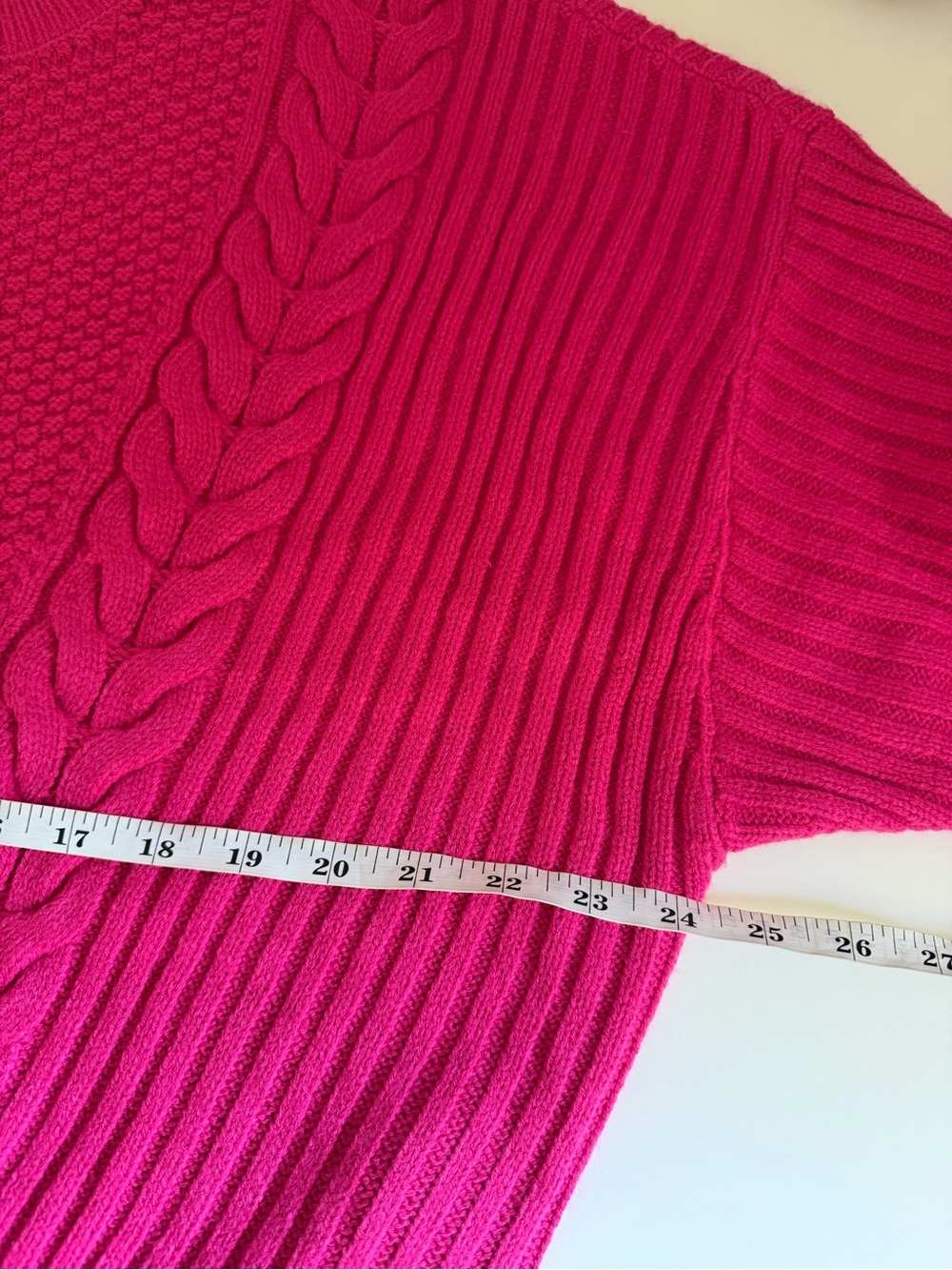 Tommy Hilfiger Pink Cable Knit Crewneck Sweater Women’s Large NWT - Picture 7 of 9